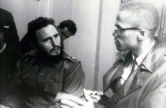 Встреча Фиделя Кастро и Малкольма Икса в Гарлеме. 1960 год