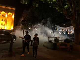 Police fire tear gas outside Georgia's Parliament