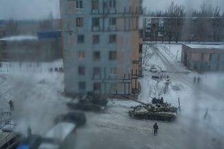 A Ukrainian tank in Avdiivka, February 2, 2017.