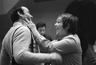 Галина Волчек и актер Валентин Гафт во время репетиции. 20 декабря 1983 года