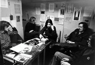 Phone consultations with conscripts at an American Deserters Committee office in Toronto. August 1967.