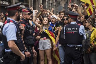 Забастовка после референдума о независимости Каталонии от Испании. Барселона, 3 октября
