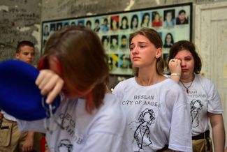 Schoolchildren at the ceremony to commemorate the 20th anniversary of the Beslan attack. September 1, 2024.