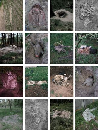 В некоторых из этих самодельных могил в Киевской области оккупанты закопали тела убитых ими мирных жителей