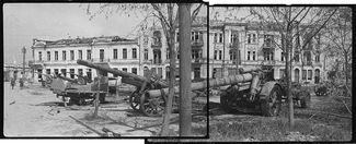 Брошенная немецкая техника в районе Артиллерийской бухты в Севастополе, 12 мая 1944 года
