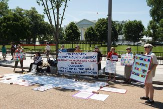 Пикет сторонников более жесткого закона о праве на оружие у Белого дома США, Вашингтон, 13 июня 2006 года