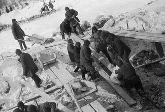 Construction on the Belomorkanal. 1933.