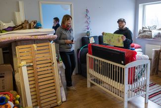Жилой дом в таллинском районе Мустамяэ, переоборудованный под прием беженцев из Украины. 4 апреля 2022 года