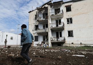 Разрушения в Степанакерте. 8 октября 2020 года