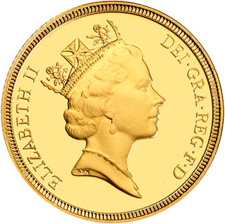 Портрет Елизаветы II на монетах образца 1985 года