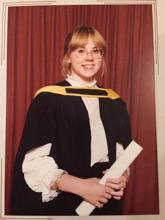 Sue Dobson graduates from the University of the Witwatersrand, Johannesburg, in 1983.