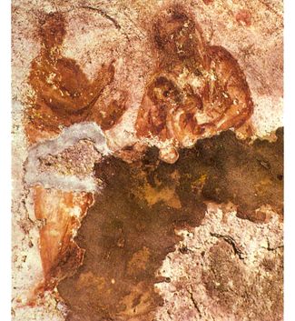 Мария с младенцем, римские катакомбы Присциллы, III век