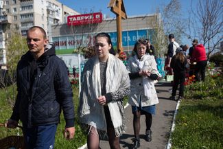 Местные жители пришли освятить пасхальные куличи и яйца, Одесса