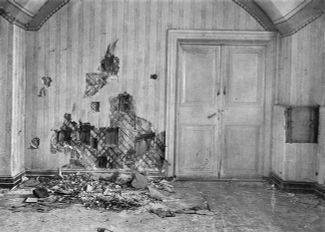 The basement of the Ipatiev House in Yekaterinburg, where the tsar and his family were shot