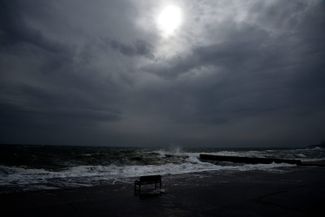 A stormy sky over the Black Sea. Odesa, March 2024.