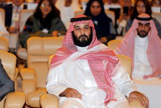 Наследный принц Саудовской Аравии Мухаммад бин Салман на конференции Future Investment Initiative в Эр-Рияде. 24 октября 2017 года