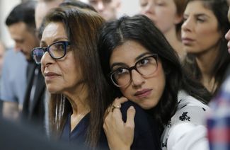Naama Issachar’s mother, Yaffa, left, and her sister Liad. December 19, 2019