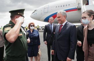 State Duma Chairman Vyacheslav Volodin arrives in Managua for an official visit