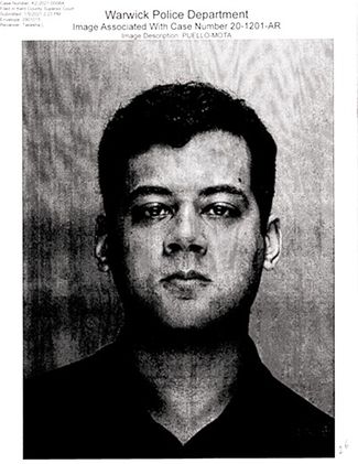 Wilmer Puello-Mota’s mugshot after his arrest for possession of child pornography. Warwick, Rhode Island. 2020.