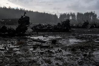 Обломки российских боевых машин, уничтоженных ВСУ