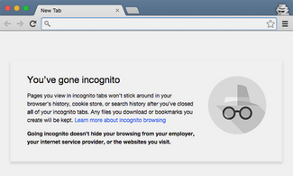 Скриншот режима инкогнито в браузере