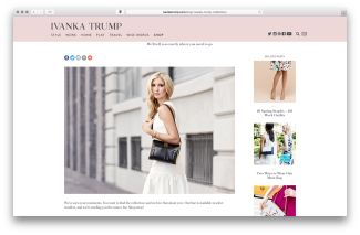 Иванка Трамп рекламирует собственную продукцию на своем сайте