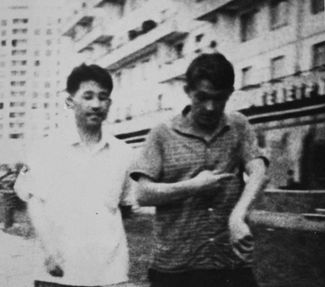 North Korean intelligence agent Pak Un Hwa (left) with Stanislav Pushkar