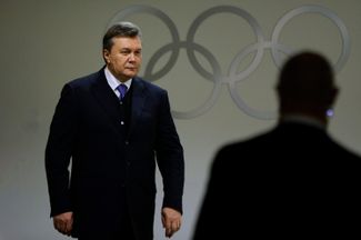 Виктор Янукович на открытии сочинской Олимпиады. 7 февраля 2014 года