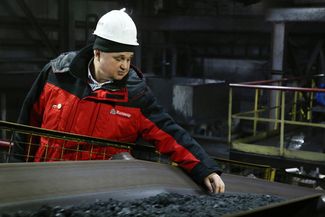 Сергей Цивилев на комбинате «Инаглинский» угледобывающей компании «Колмар», 20 февраля 2018 года