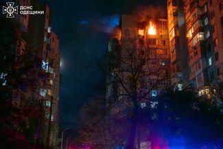 Multi-storey residential building in Odessa, damaged as a result of a drone strike by the Russian Armed Forces, May 1, 2026