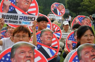 Митинг против Дональда Трампа в Южной Корее. Сеул, 29 июня 2019 года