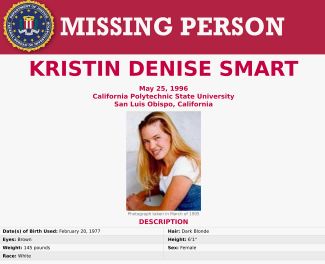 Плакат об исчезновении Кристин Смарт