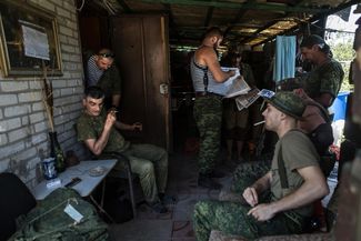 The DPR army's quarters in Donetsk