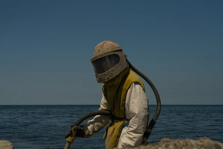 Oil-soaked sands and rescued animals: One year after the Kerch Strait spill, beaches in southern Russia remain polluted
