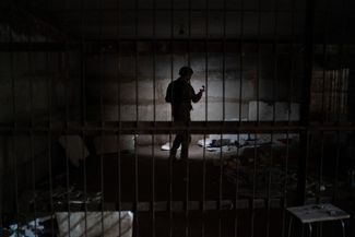 A torture dungeon set up by the Russian military. Kozacha Lopan, Kharkiv region, Ukraine. September 17, 2022.