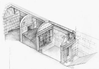 На рисунке — три камеры гробницы, обнаруженной в Амфиполи
