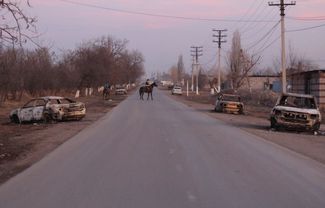 Масанчи, Казахстан, на следующий день после этнического конфликта. 9 февраля 2020 года