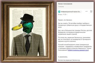 Пример фейковой рассылки, которая шла от лица «Засекин.ру»