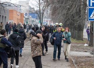 Dnipro residents near the damaged shopping center