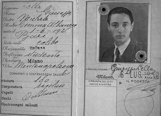 Удостоверение Пино Леллы, 1943 год