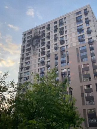 A house on Mikhailova Street in the South-Eastern Administrative District of Moscow was damaged by a drone attack