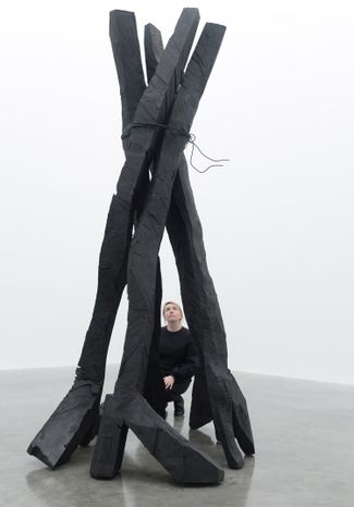 Sculpture by George Baselitz at White Cube Gallery, London