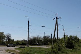 МиГ украинских ВВС над Константиновкой Донецкой области.