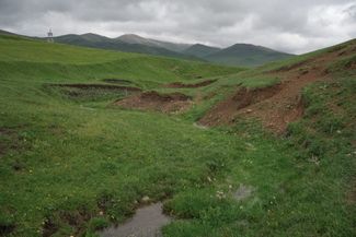 The landscape of Chambarak, Armenia. When talking about borders, locals point to the mountains.