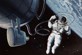Рисунок Алексея Леонова «Космическая киносъемка». 1968 год.