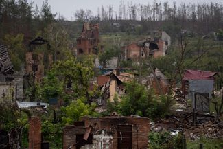 Разрушенное село Богородичное около Славянска