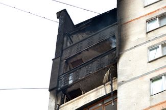 Жилой дом в Харькове. Квартиры сгорели в результате обстрела