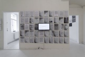 Documents from Altyn Kapalova’s court case on display at an exhibition in Prague