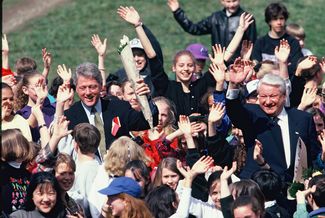 Билл Клинтон и Борис Ельцин на саммите в Ванкувере. 1993 год