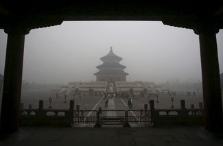 Вид на храм Неба в Пекине, 1 декабря